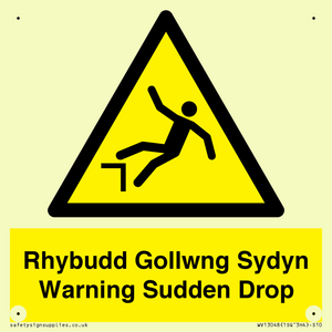 Rhybudd Gollwng Sydyn Warning Sudden Drop